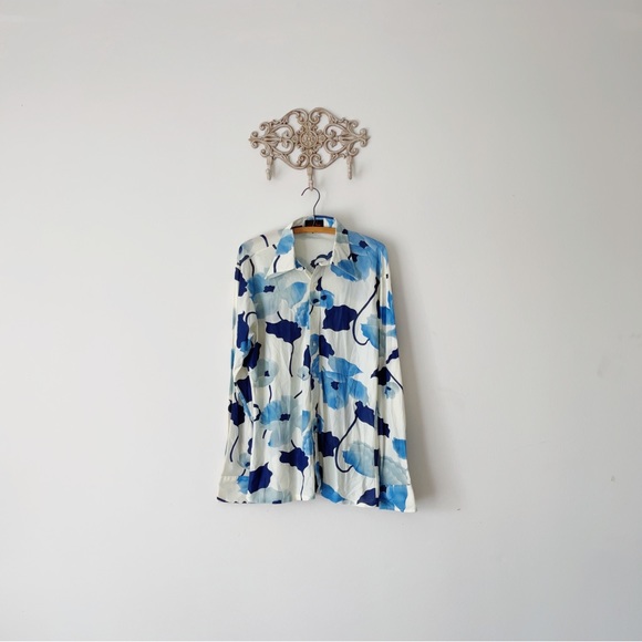 Vintage 70s Men’s Abstract Floral Button Down - Picture 2 of 8